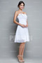 Flower Ruched Strapless Chiffon Knee Length A line Formal Dress