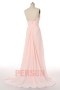 Long Pale Pink A line Formal Gown with Straps in Chiffon