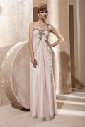 Pleats V neck Chiffon A line Evening Dress