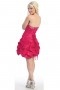 Ruching Beading Strapless Taffeta Red A line Cocktail Dress