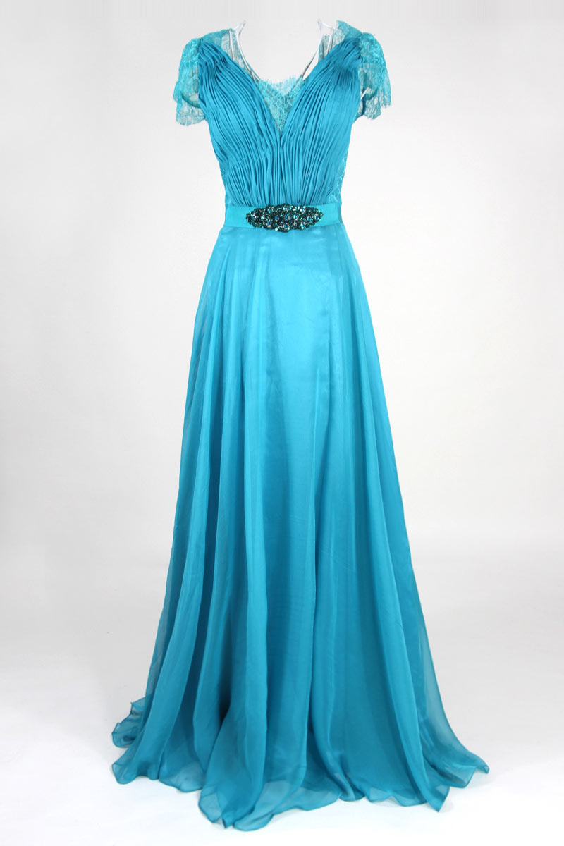 Kate Princess Celebrity V neck Chiffon A line Prom Dress