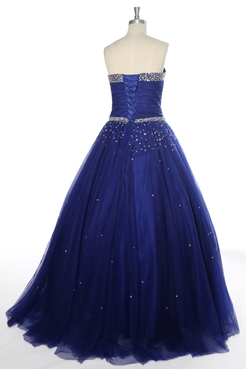 Sequins Beading Sweetheart Tulle Ball Gown Evening Dress