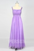 Elegantes A-Linie lila Abendkleider aus Chiffon mit Träge