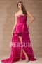 Pattern Empire Boat neck Strapless Ruched Sequins Ruched Taffeta High low Cocktail Dress