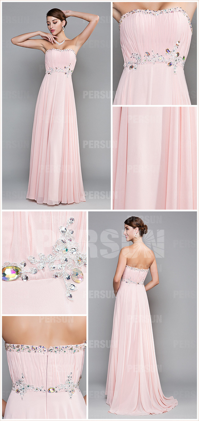  pink long formal dress details
