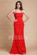 Sexy Mermaid Halter T Backless Beading Ruched Chiffon Long Formal Prom Dress