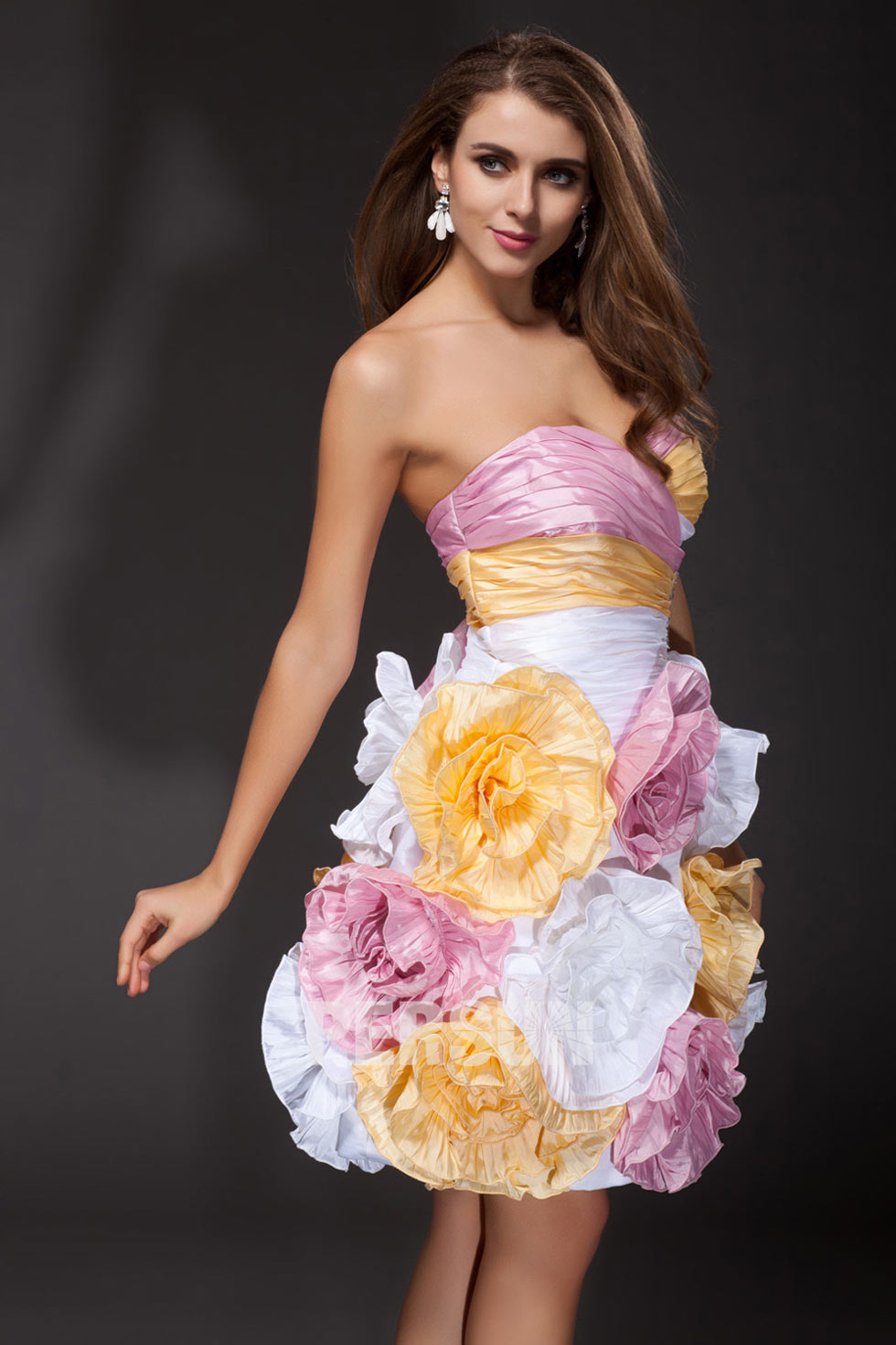Sexy A line Sweetheart Ruched Colorful Taffeta Short Cocktail Dress
