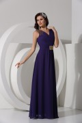 Empire Sequins Beading Pleats Floor Length Chiffon Evening Dress
