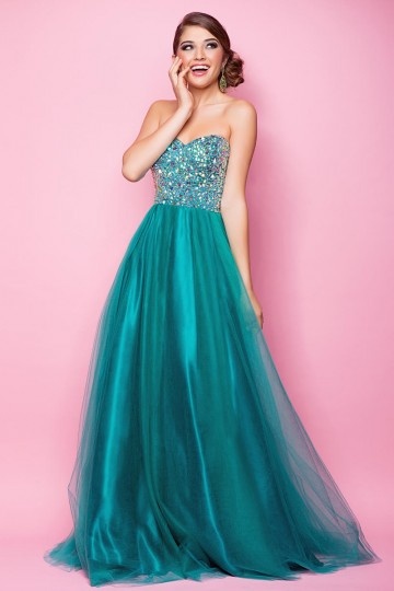 green beaded formal dress