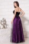 Gorgeous Tulle Strapless Ostrich Feathers Empire A line Long School Formal Dress
