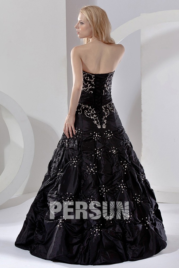 Taffeta Strapless Carved Embroidery Formal Dress