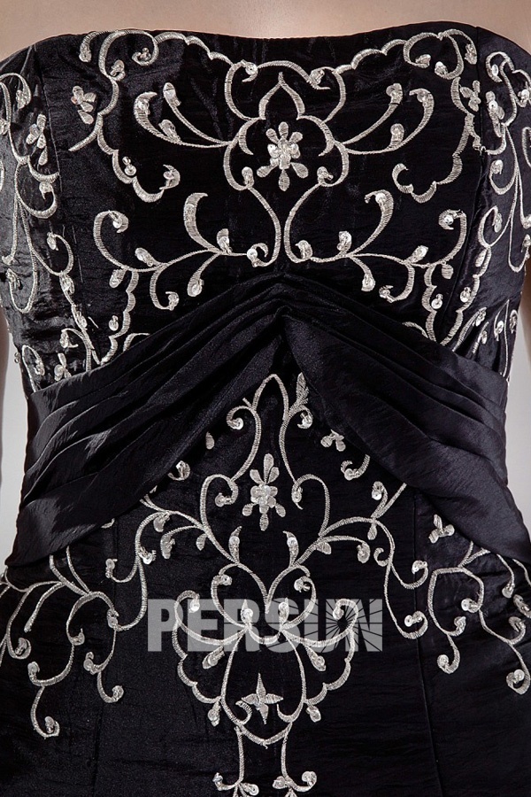 Taffeta Strapless Carved Embroidery Formal Dress
