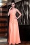 Elegant Chiffon One Shoulder Lace Beading A line Formal Dress