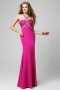 Modern Long Mermaid Pink Chiffon Sequins Evening Dress