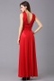 Sexy V Neck Jersey A Line Ankle Length Red Cocktail Dress