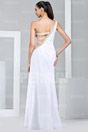 Sexy One shoulder Chiffon Cut out White Formal Evening Dress