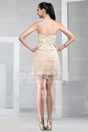 Short formal dress with Lace covered bodice