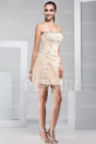 Short formal dress with Lace covered bodice