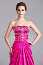 Chic A line Beading Pink Tone Strapless Formal Dress