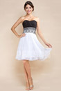Black and white Formal dress in chiffon