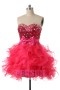 Floral Color block Mini Sweet 16 Dress with Bow and Beading Details