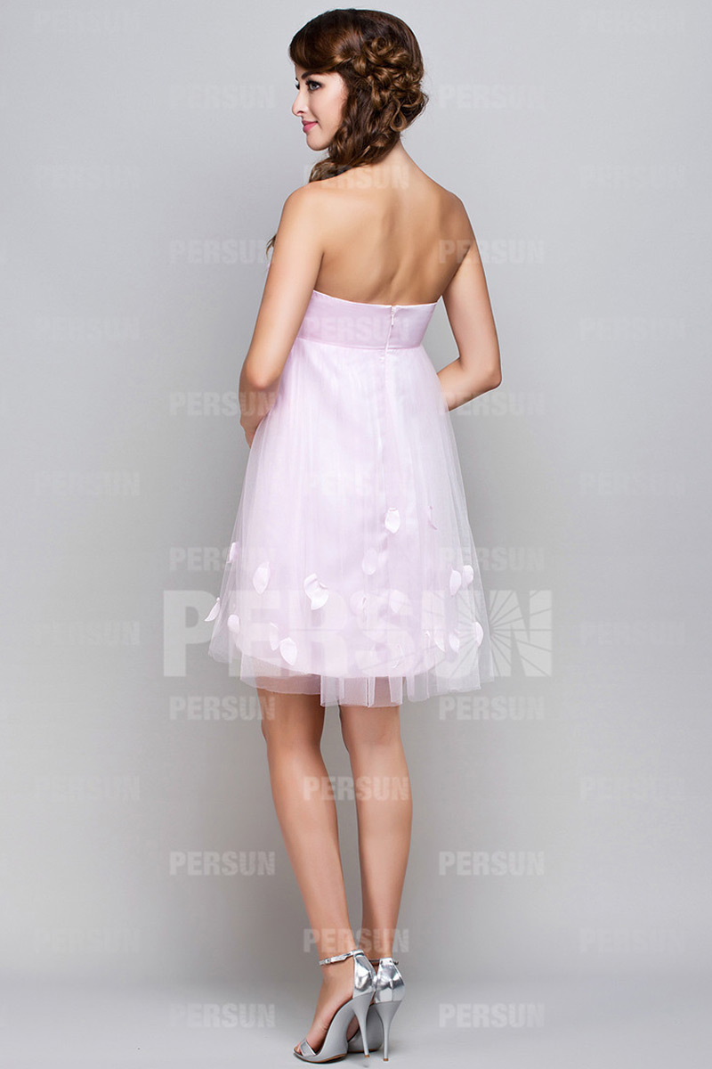 Petal Pink Tulle Short Cocktail Dress
