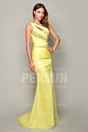 Mordern Yellow Beading One Shoulder Full length Prom Dress