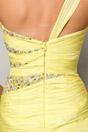 Mordern Yellow Beading One Shoulder Full length Prom Dress