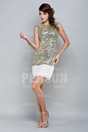 Thigh high Short Formal Dress in Sequin with Draping