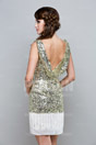 Thigh high Short Formal Dress in Sequin with Draping
