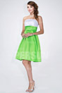 Short white and Green color blocked Formal Bridesmaid dress