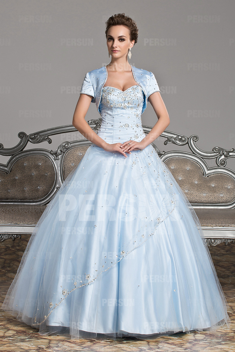 Royal Tulle Sweetheart Formal Ball Gown in Blue tone