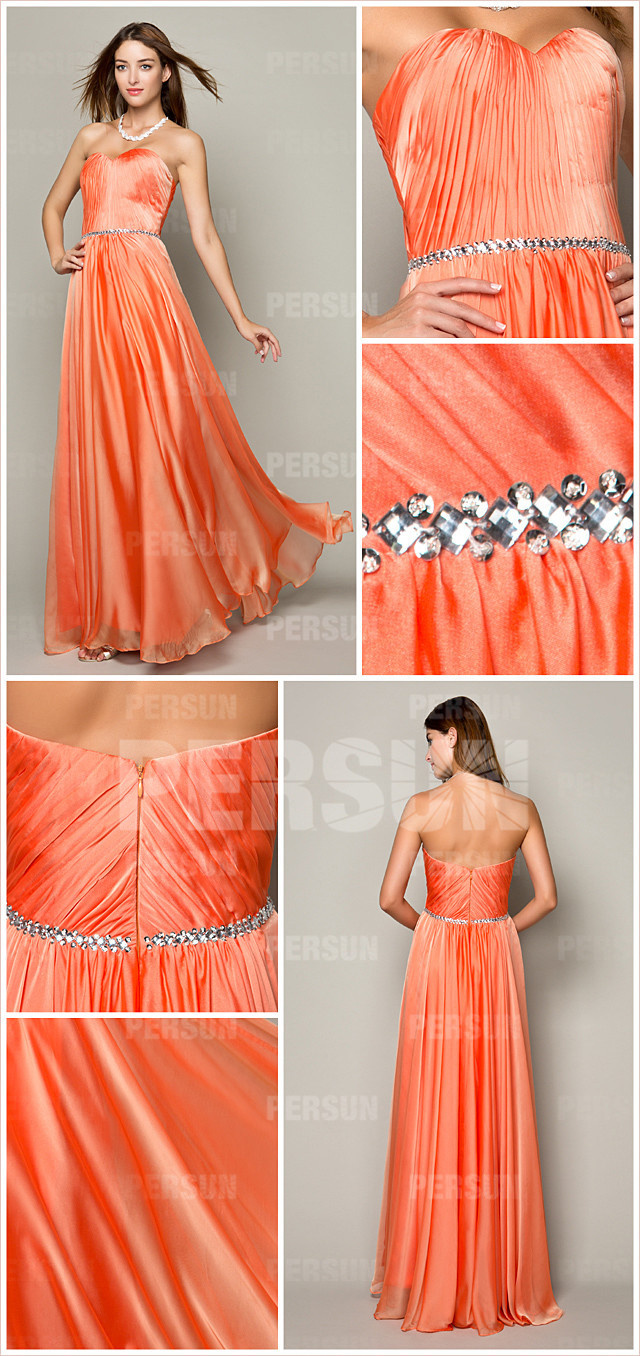  orange long beading a line formal dress details