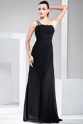 Sexy One Shoulder Split front Chiffon Cut out Evening Gown
