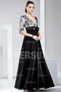 Lace top Black Empire Long Formal Evening Dress