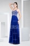 Modern Halter Blue Tone Floor Length Formal Evening Dress