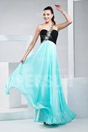 Chic A line One Shoulder Beading Chiffon Formal Evening Dress