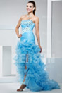High low Chic Sheath Formal Gown with Beading Ruffles