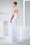 Modern One Shoulder Beading Chiffon White Formal Evening Dress