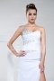 Modern One Shoulder Beading Chiffon White Formal Evening Dress