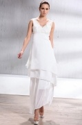 Elegant A-Linie Chiffon Asymmetrisch Brautkleider