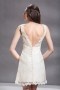 Sexy V Neck Sleeveless Backless Lace Short Formal Gown