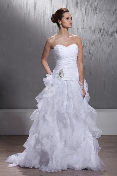 Informal Empire Strapless Chapel Tarin Church Wedding Dress