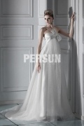 Elegantes A-Linie Trägerloses Ärmelloses Brautkleider aus Tüll
