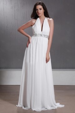 Empire V neck Beading Maternity Bridal Gown
