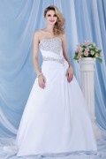Strapless Beaded A line Church / Hall Wedding Gown