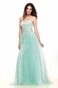 Chic Sweetheart A Line Tulle Long Green Cocktail Dress