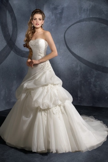 Thirsk 2014 Lace Skirt Sweetheart Organza Wedding Gown With Train Persun