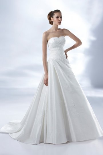 Ruching Sweetheart Satin Court Train A line Wedding Dress Dressesmall