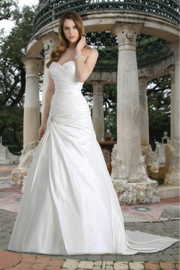 Framlingham Elegant Taffeta Sweetheart Ruching A line Wedding Dress Persun